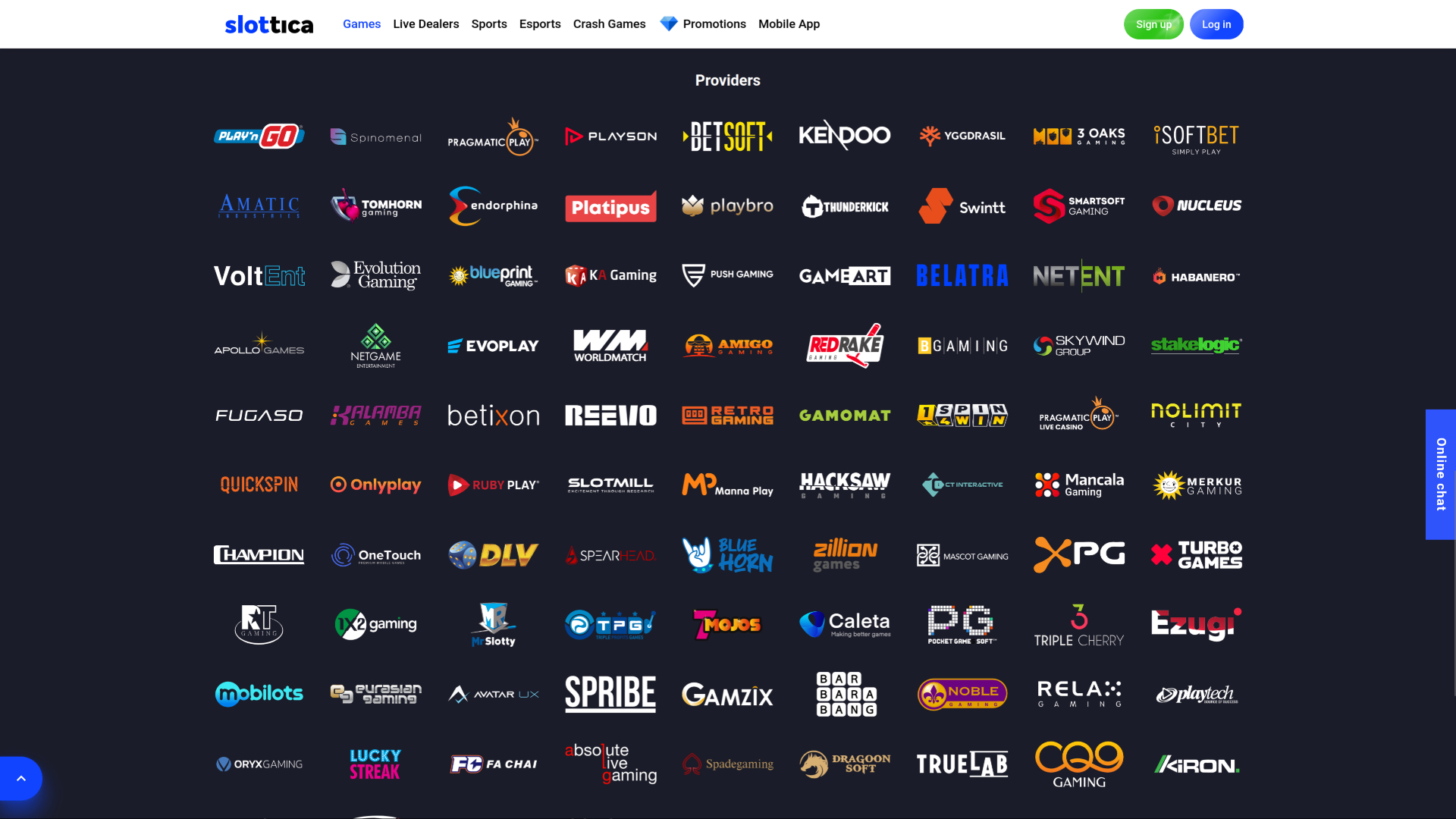 Développeurs de jeux sur bureau de Slottica Casino