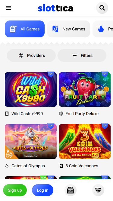 Jeux mobiles de Slottica Casino