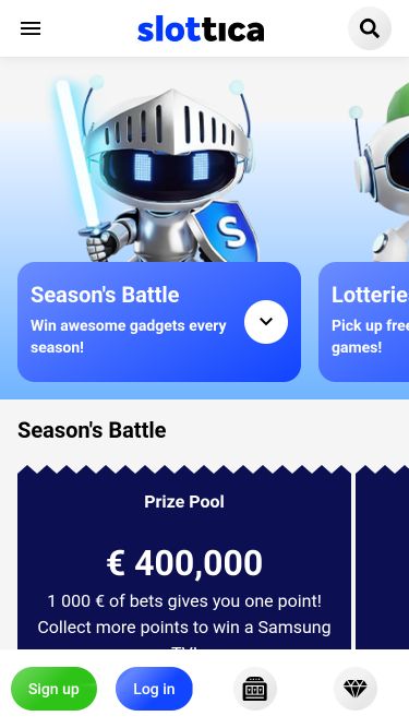 Promozioni per dispositivi mobili di Slottica Casino