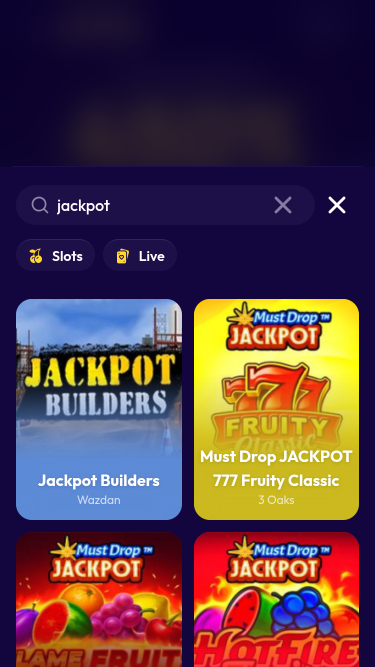 Jackpot mobile du casino Slottio