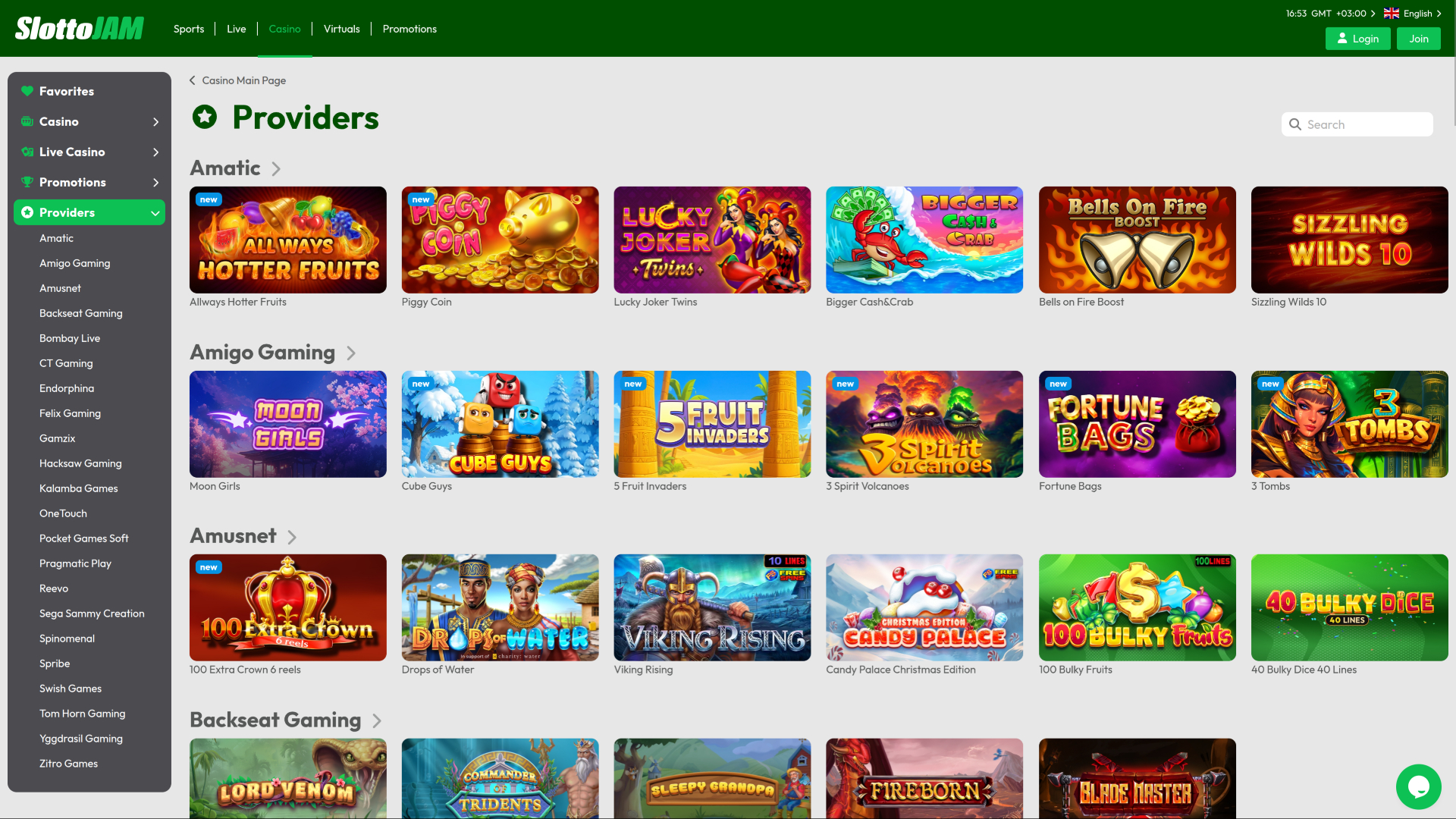 Développeurs de jeux de bureau de SlottoJam Casino