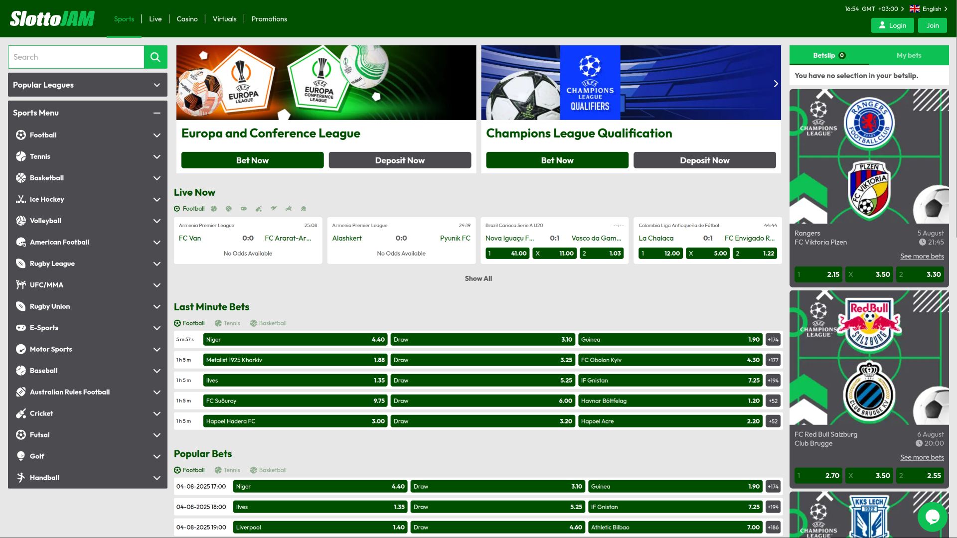 Sports de bureau de SlottoJam Casino