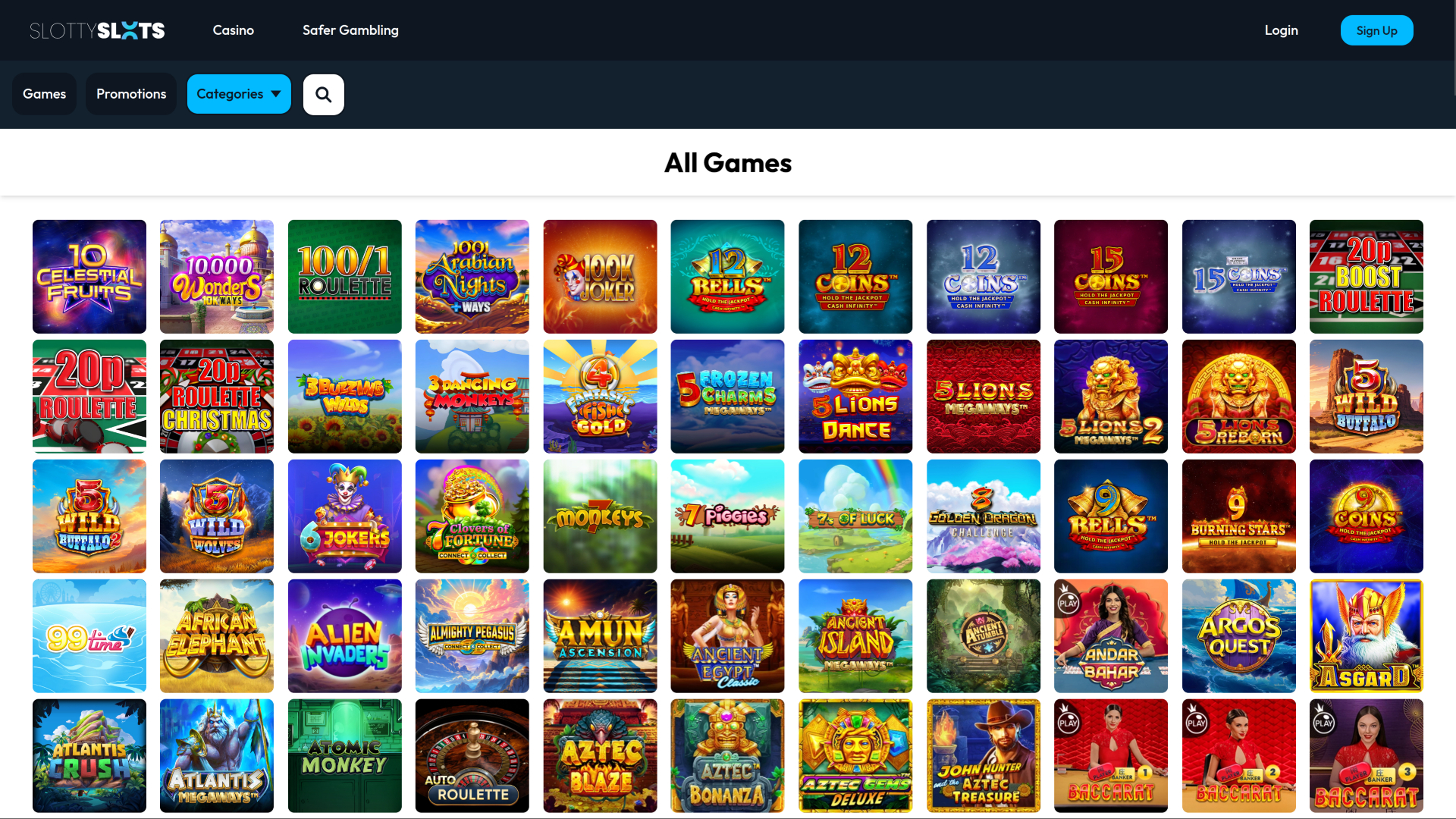 Slotty Slots Casino Desktop-Spiele