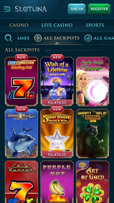 Slotuna Casino Mobile Jackpot