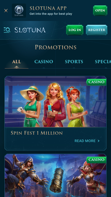 Promotions mobiles de Slotuna Casino