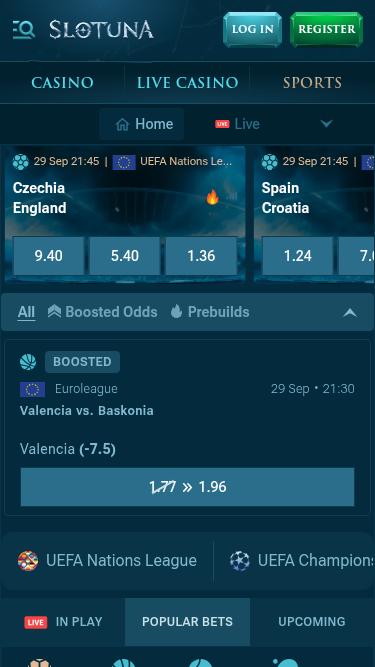 Slotuna Casino Mobile Sports