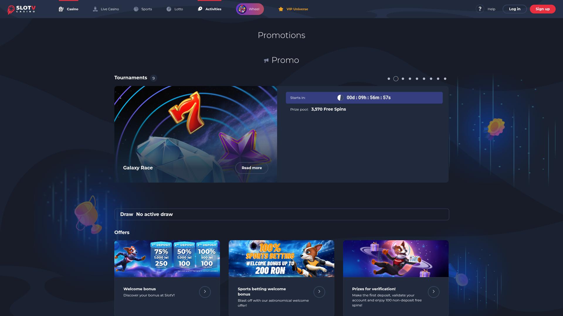 Promociones de escritorio de SlotV Casino