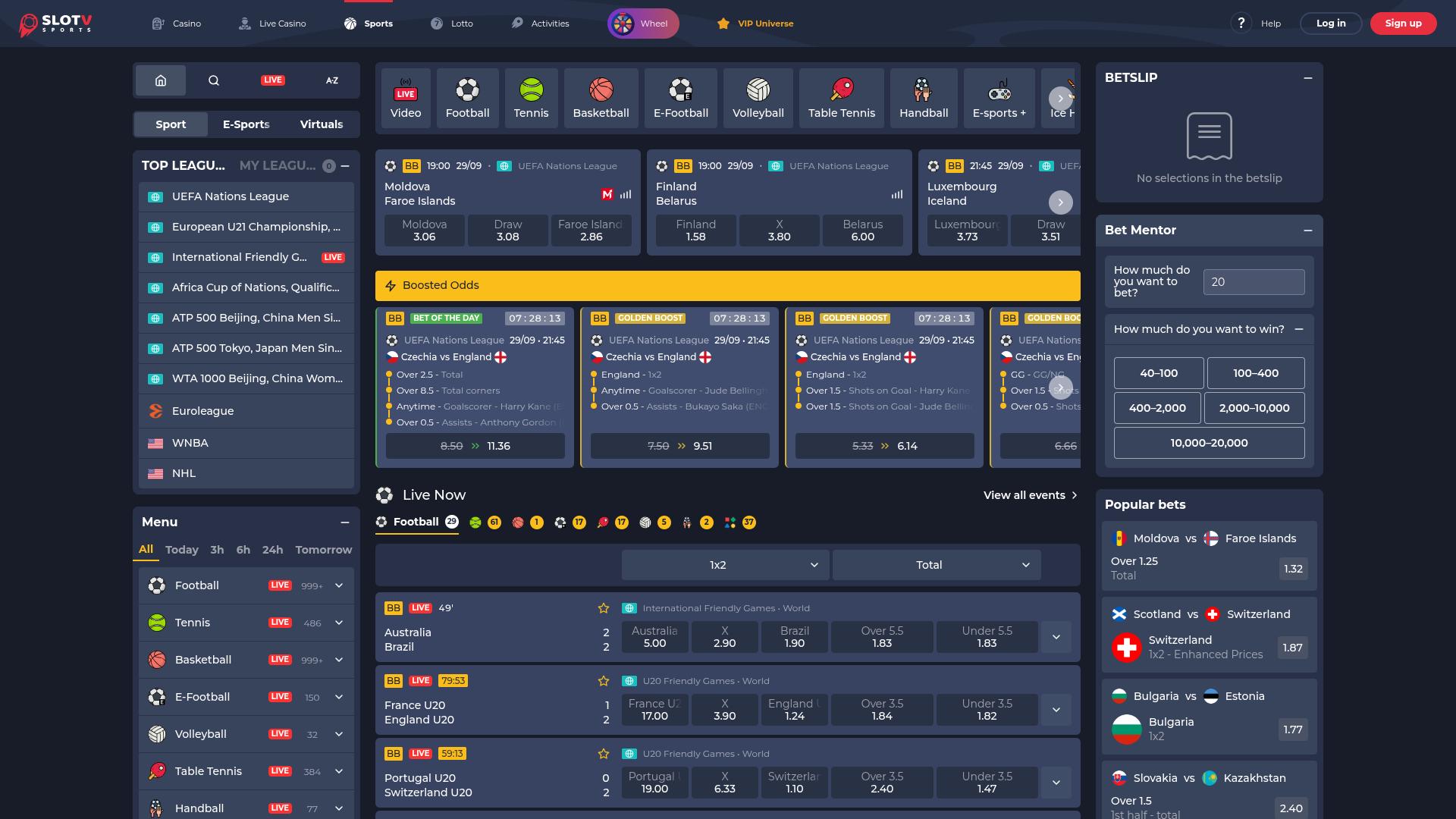 Deportes de escritorio de SlotV Casino