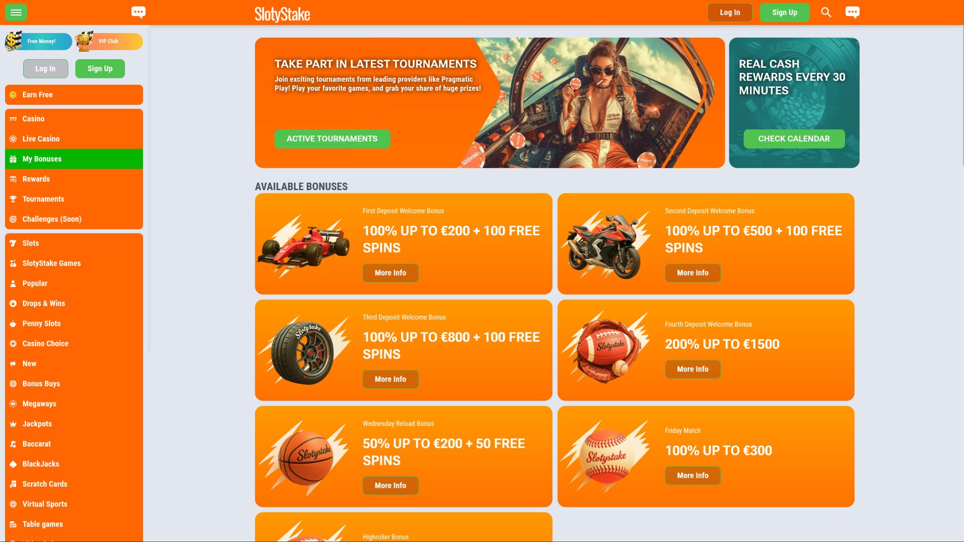 Promozioni desktop di SlotyStake Casino