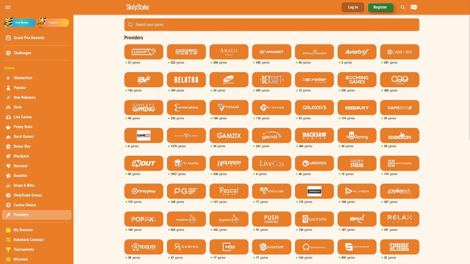 SlotyStake Casino Desktop-Spieleentwickler