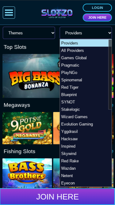 Développeurs de jeux mobiles de Slotzo Casino