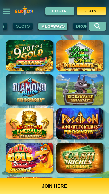 Slotzo Casino Mobile Megaways Games
