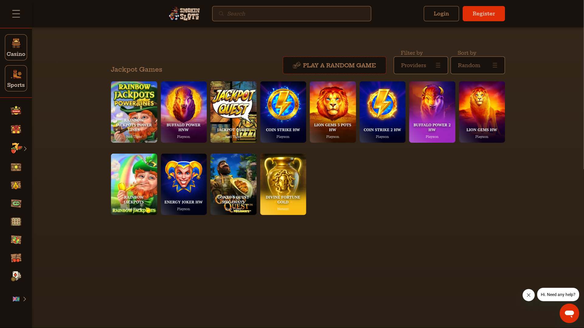 Smokin Slots Casino Desktop Jackpot