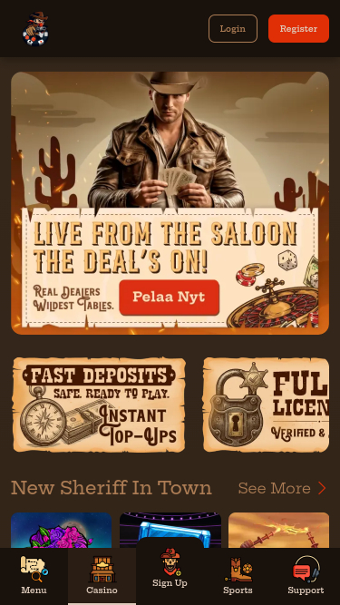 Smokin Slots Casino Mobile Homepage
