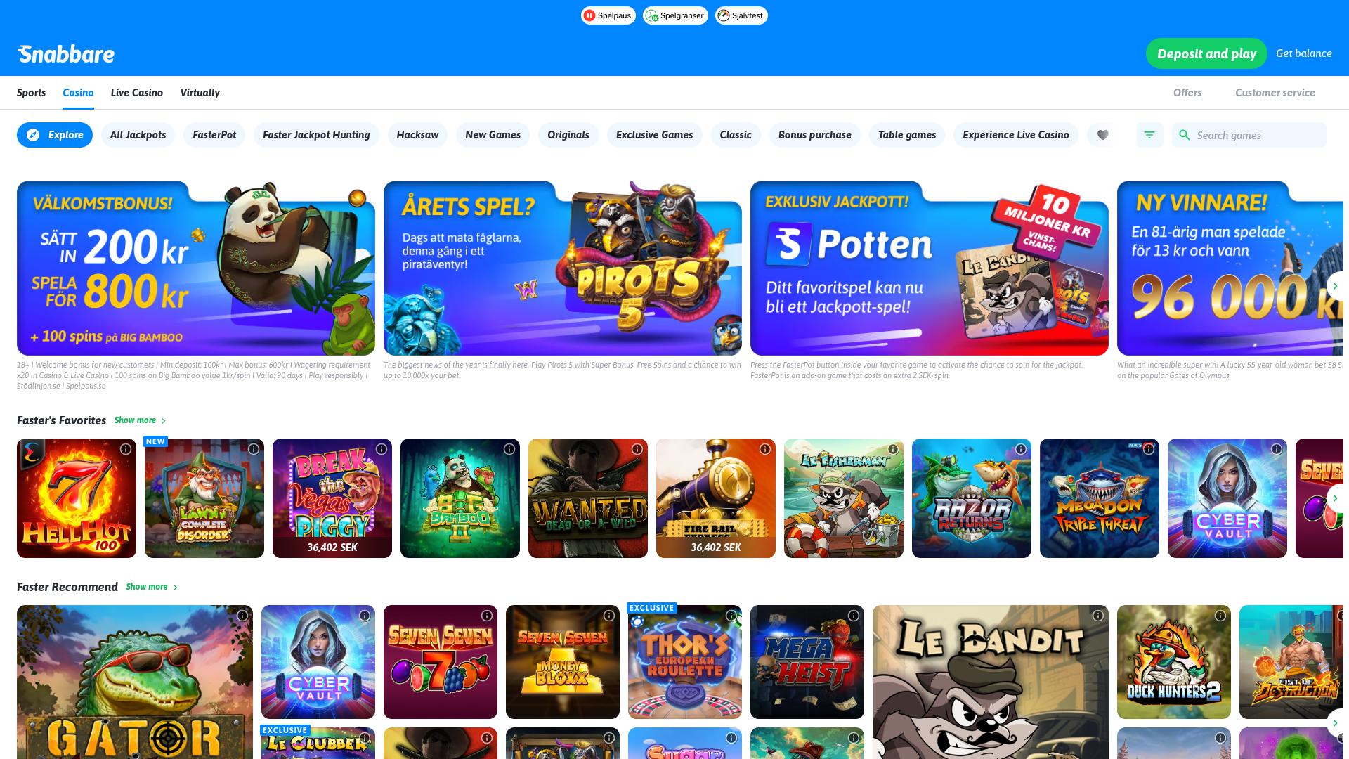 Schnellere Casino-Desktop-Startseite