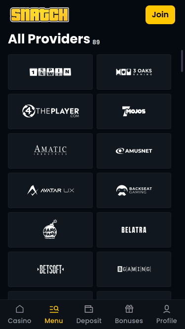 Snatch Casino Mobile Game Developers