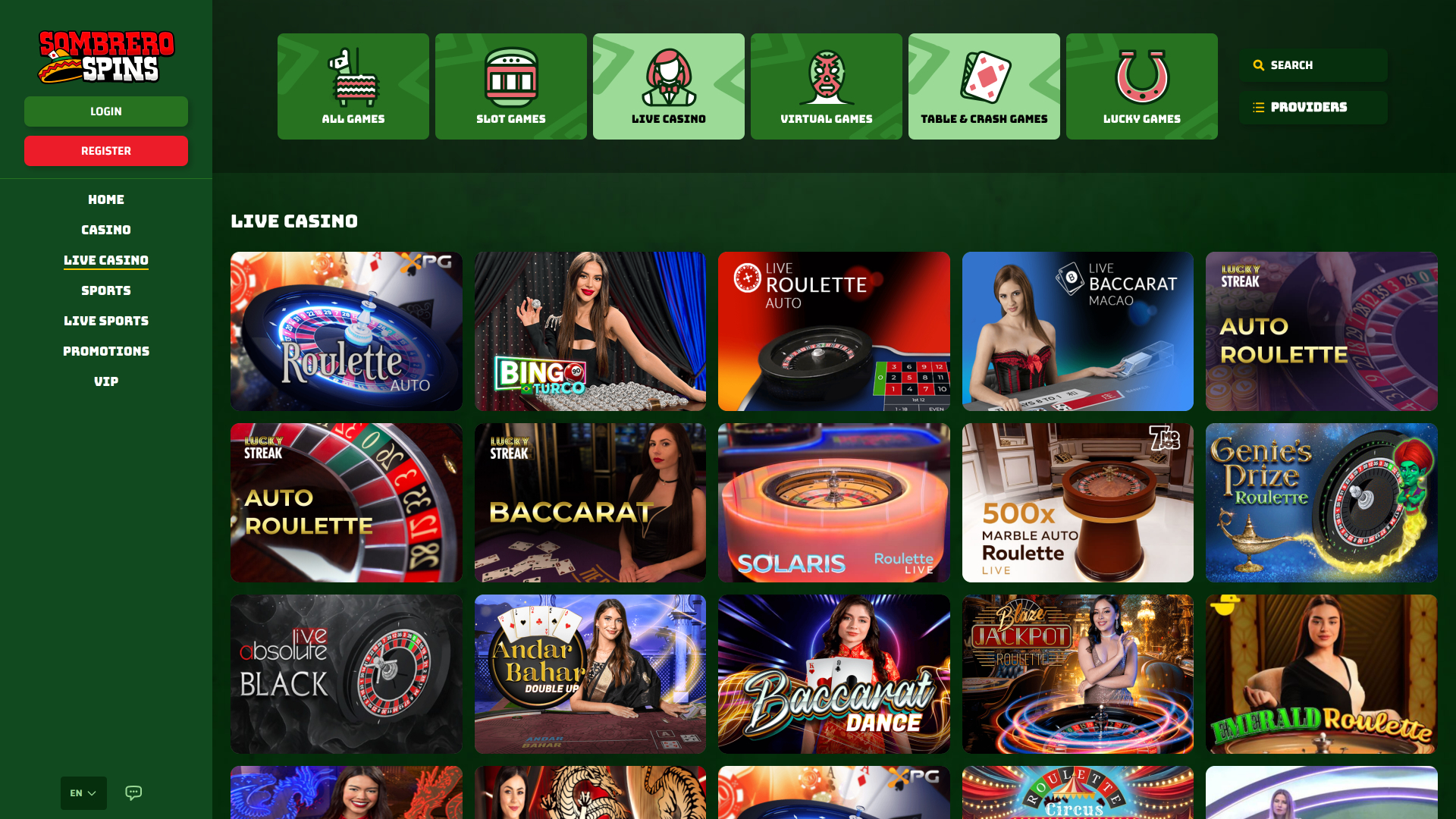 Sombrero Spins Casino Desktop Live-Dealer