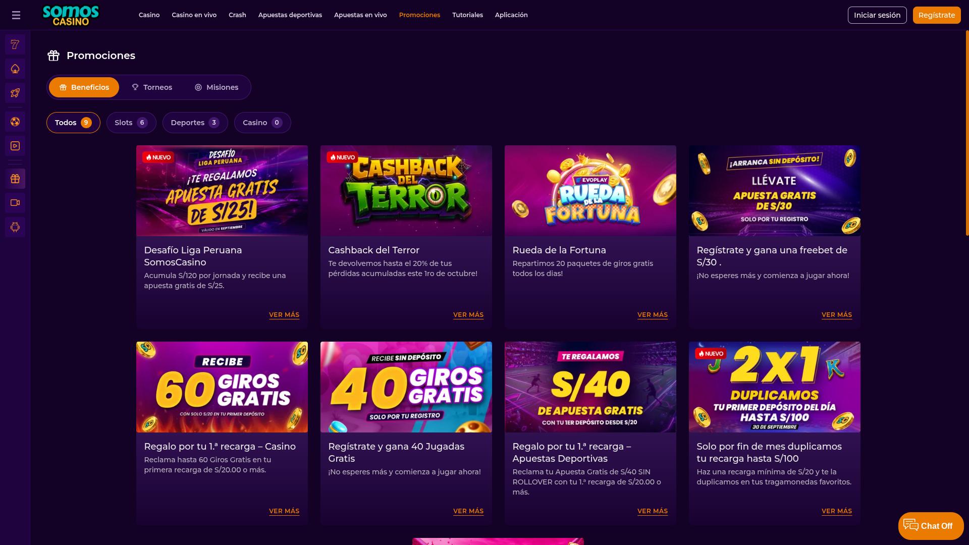 Somos Casino Desktop-Aktionen