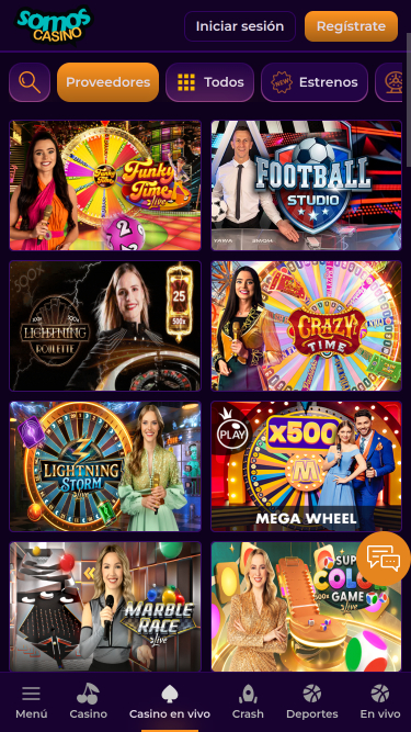 Croupier en direct mobile de Somos Casino