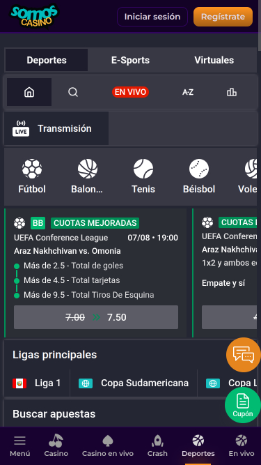 Sports mobiles de Somos Casino