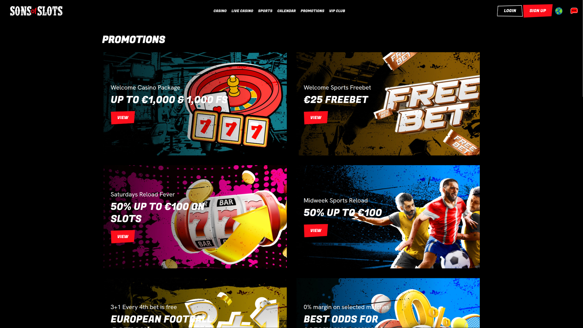 Promotions de bureau de Sons of Slots Casino