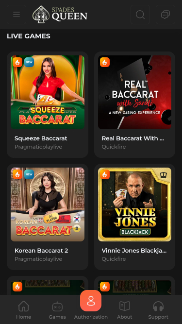 Spades Queen Casino Mobile Live Dealer
