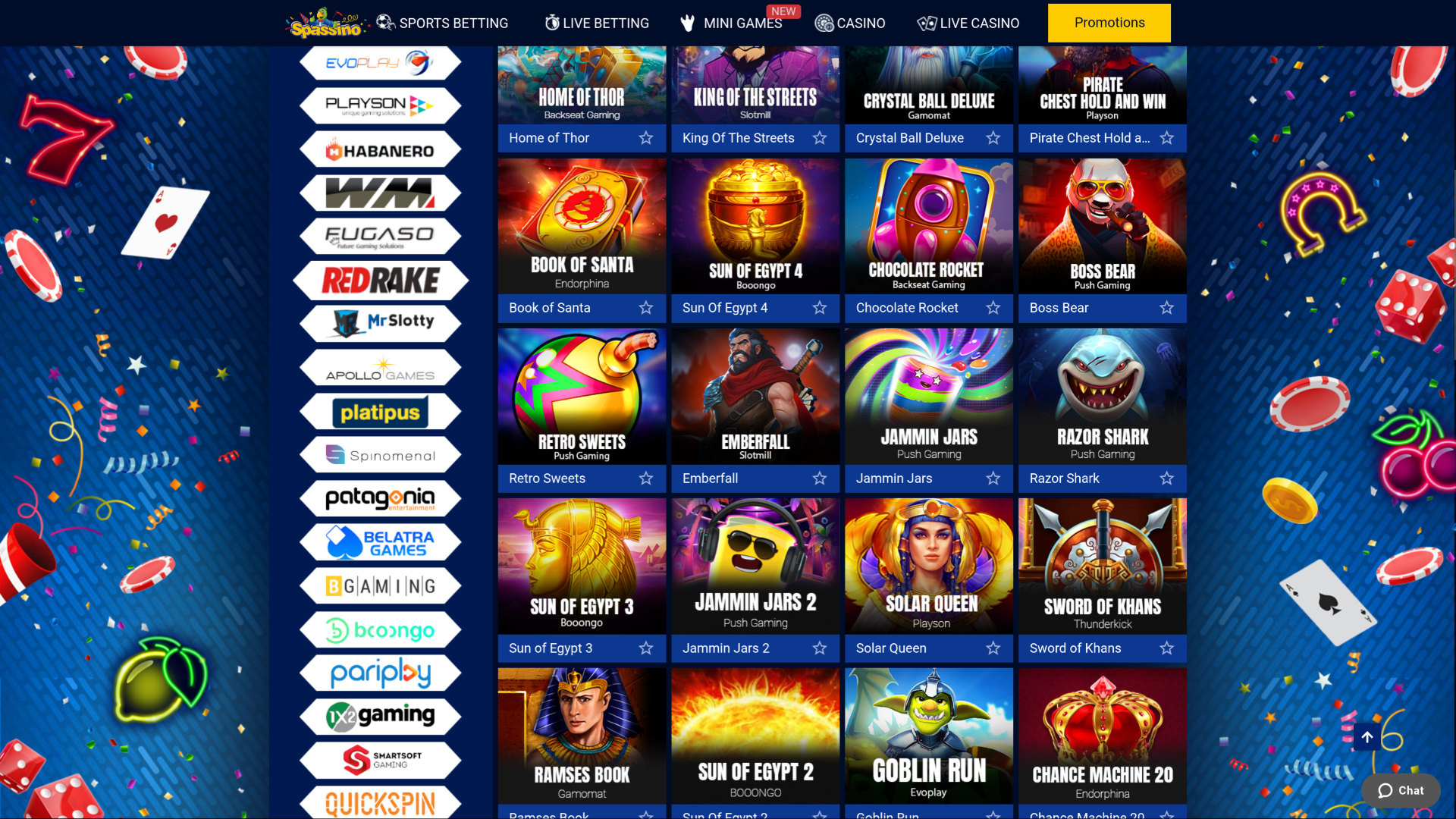 Desarrolladores de juegos de escritorio de Spassino Casino