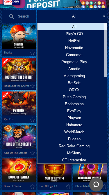 Desarrolladores de juegos móviles de Spassino Casino