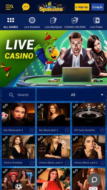 Crupier en vivo móvil de Spassino Casino