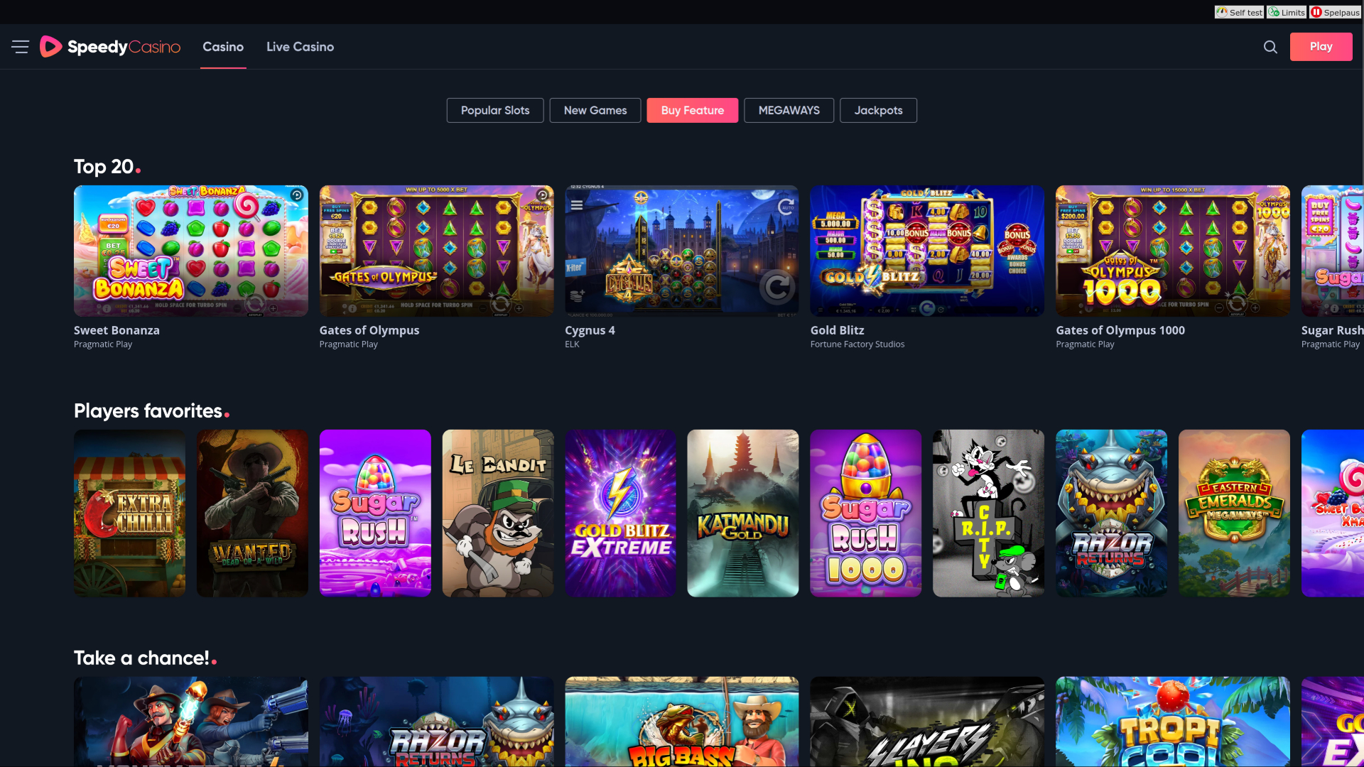 Speedy Casino Desktop-Feature-Kauf
