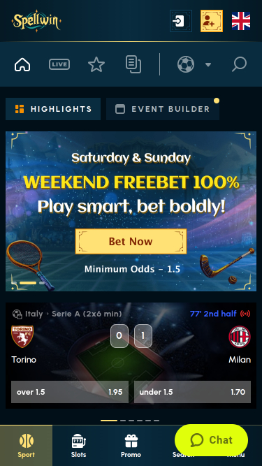Sport mobile de SpellWin Casino