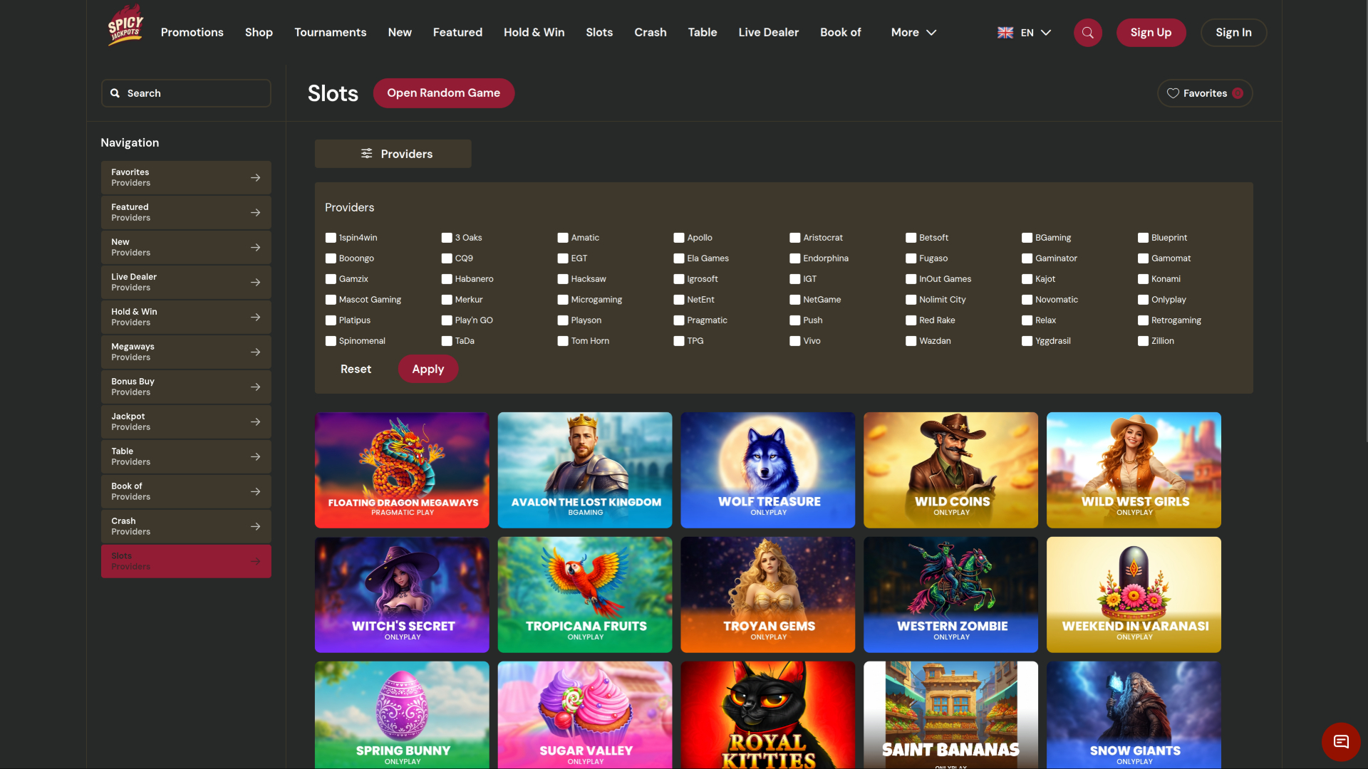 SpicyJackpots Casino Desktop Game Developers