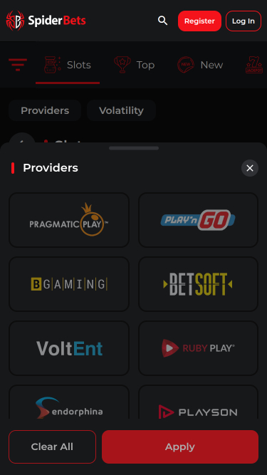 SpiderBets Casino Mobile Game Developers