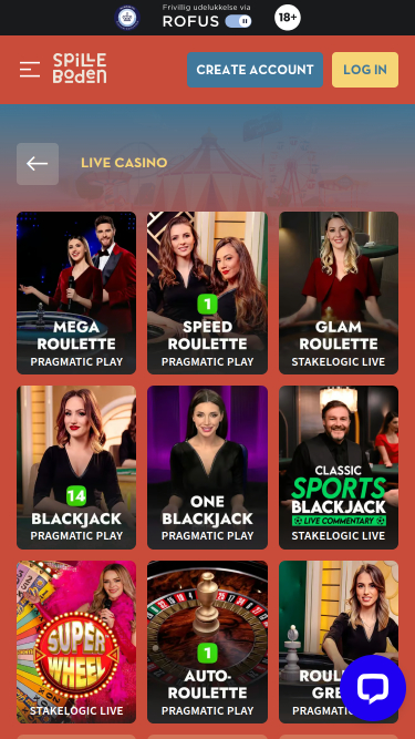 Croupier en direct mobile de Spilleboden Casino