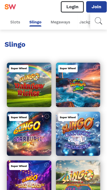 Slingo mobile de Spin and Win Casino