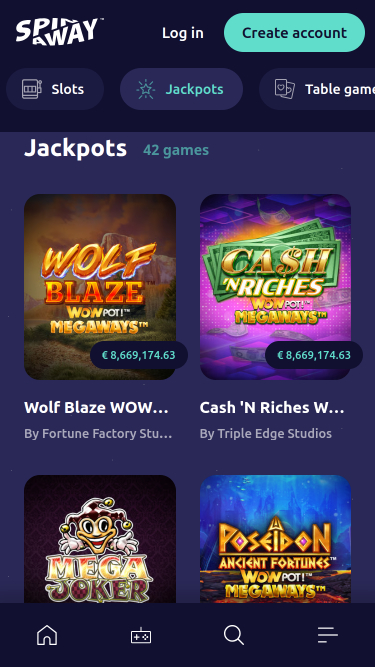 Jackpot mobile de Spin Away Casino