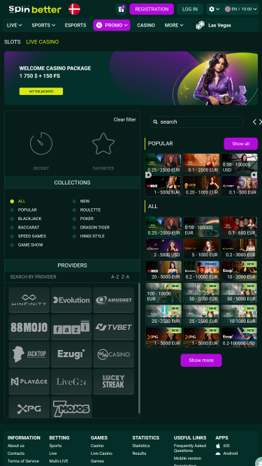 Croupier en direct mobile de SpinBetter Casino
