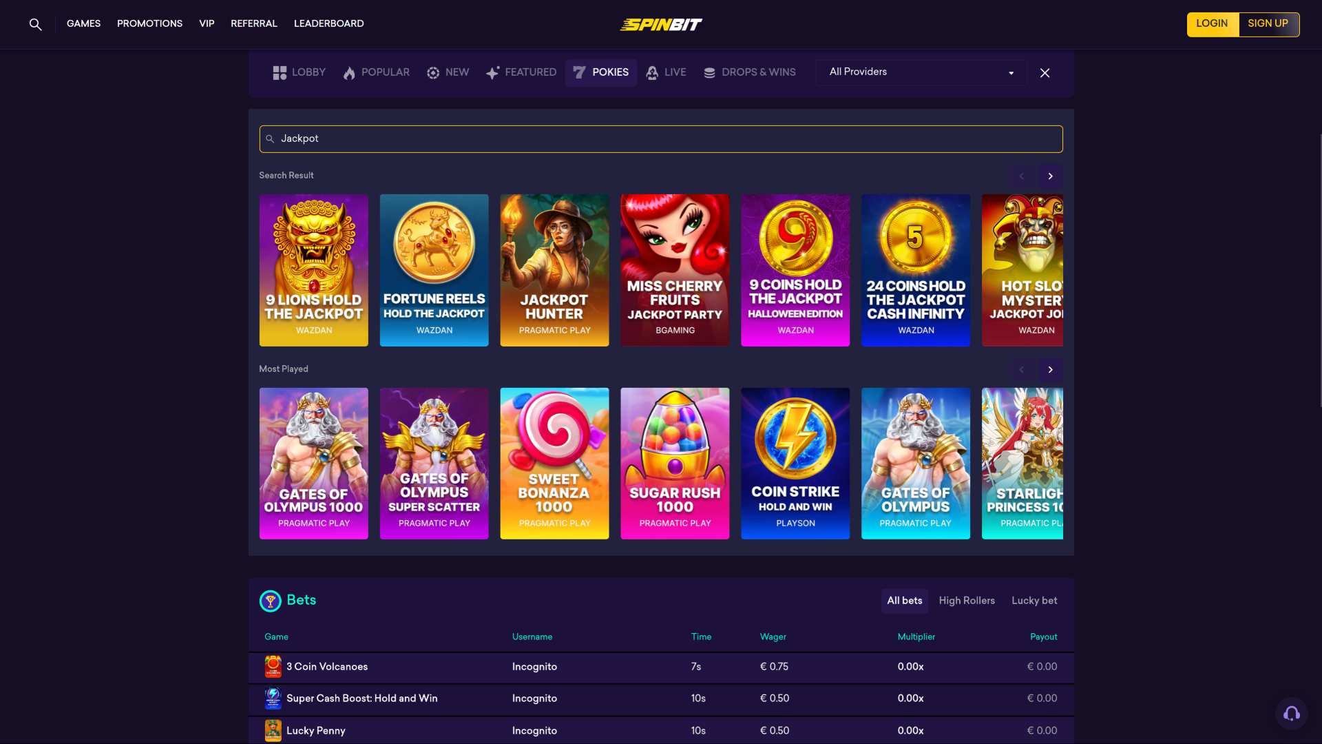 Bote de escritorio de SpinBit Casino