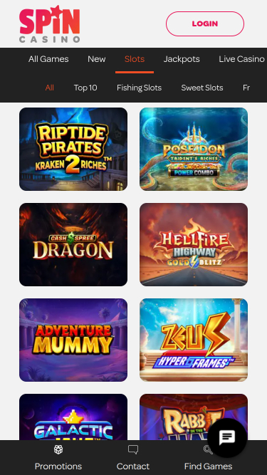 Giochi mobile di Spin Casino