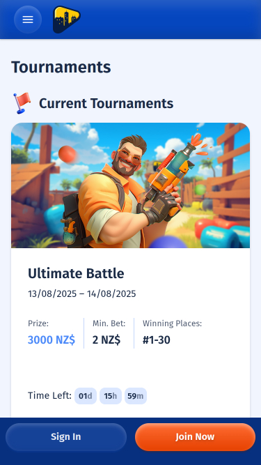 Мобильные турниры Spin City Casino