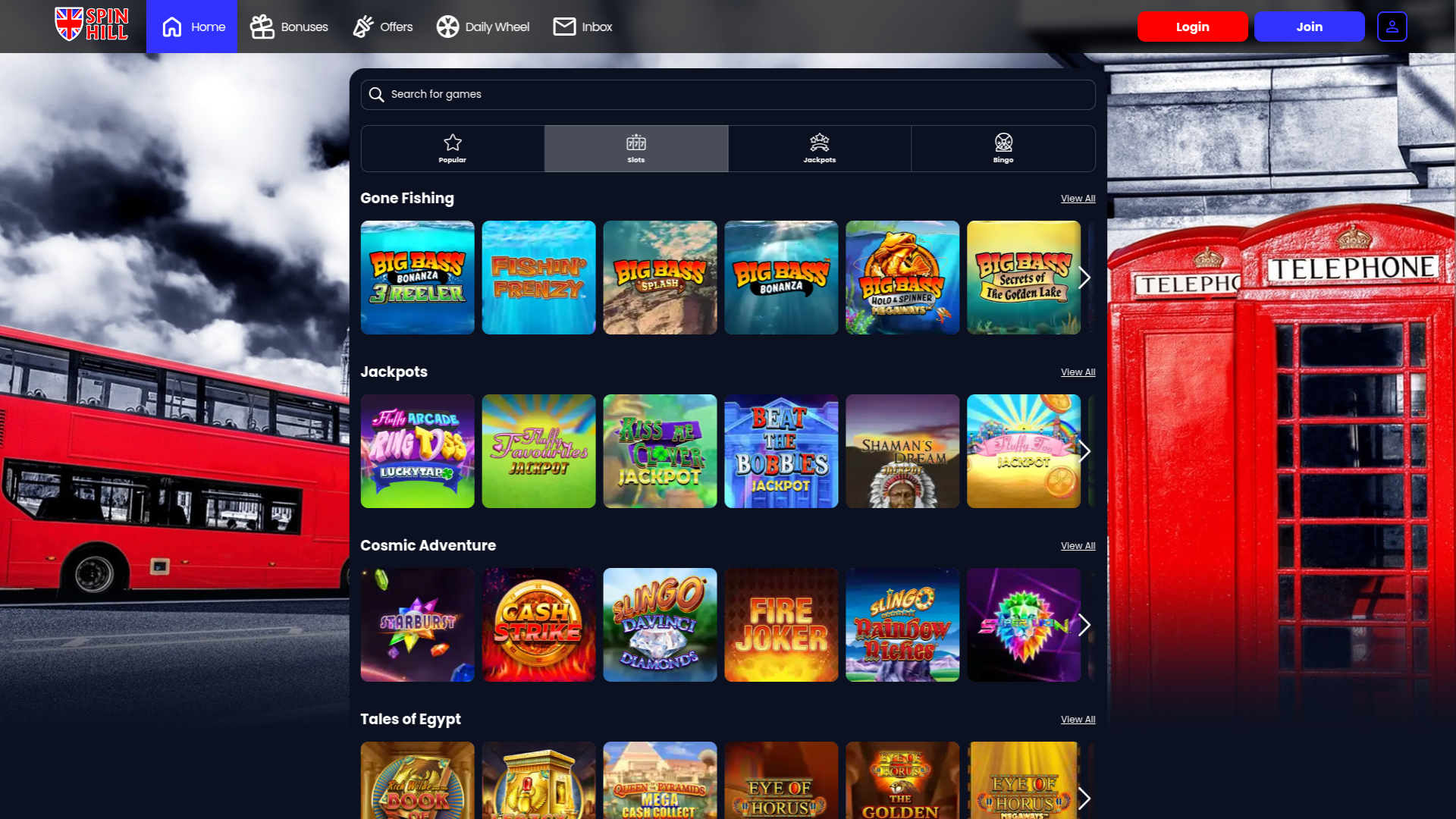 Jeux de bureau de Spin Hill Casino