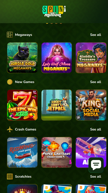 Juegos móviles del casino Spin Million