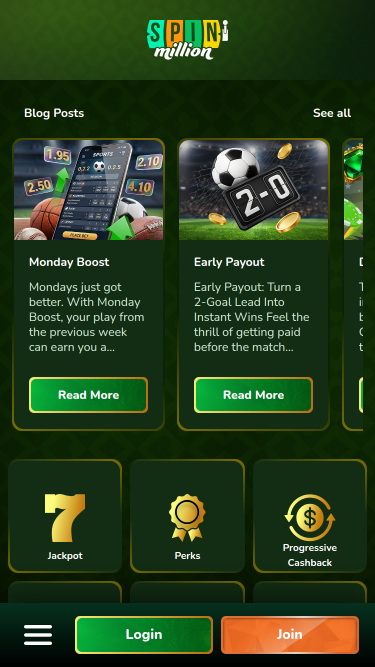 Promoções do Spin Million Casino para dispositivos móveis
