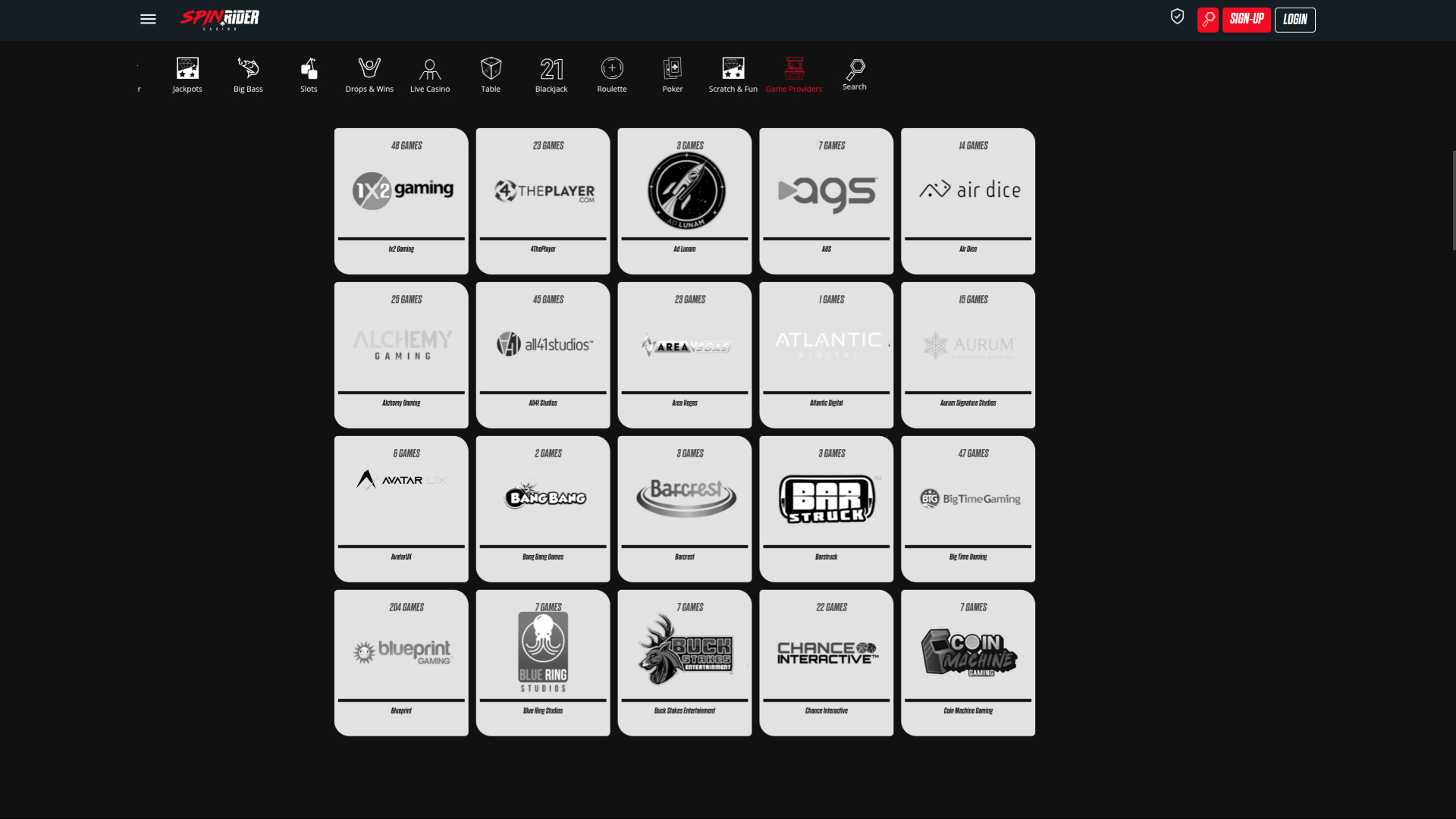 Desarrolladores de juegos de escritorio de Spin Rider Casino