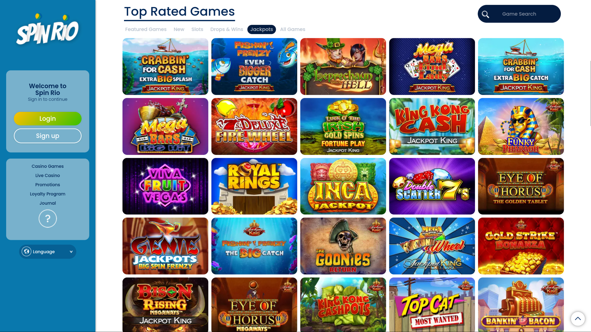 Jackpot de bureau de Spin Rio Casino