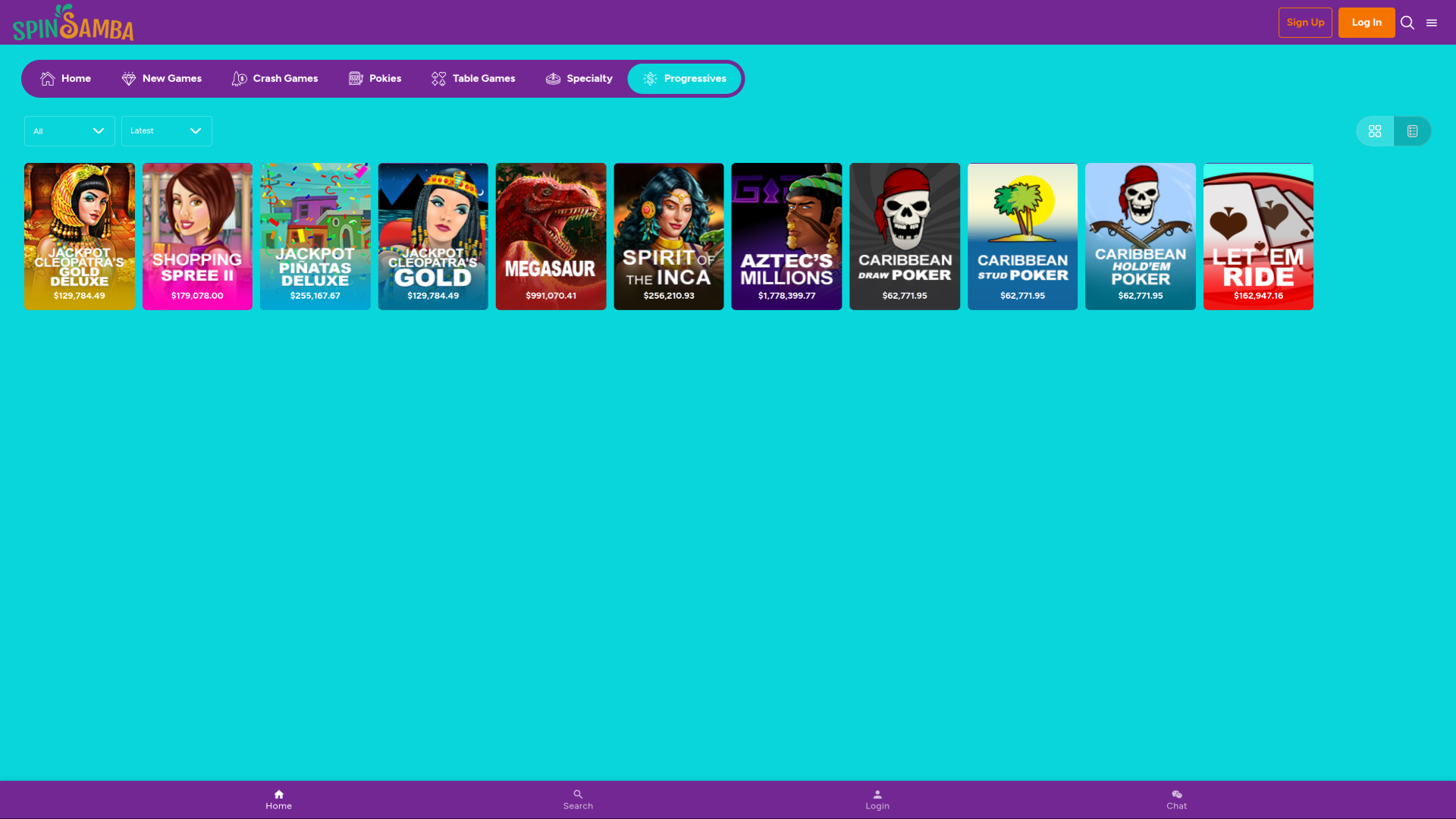 Jackpot de bureau de Spin Samba Casino