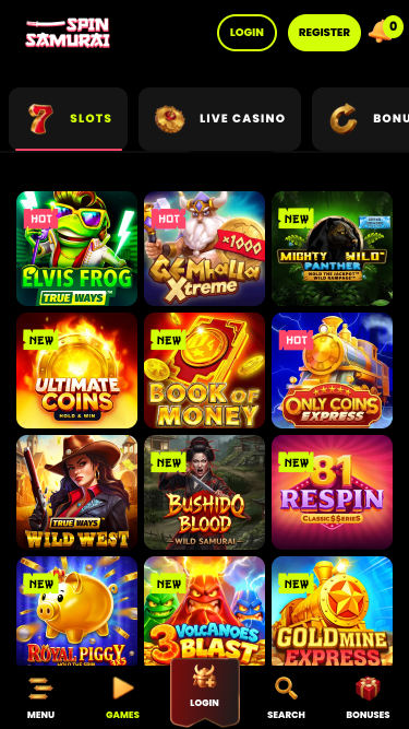 Jeux mobiles de casino Spin Samurai