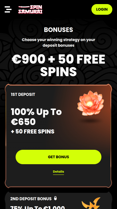 Spin Samurai Casino Mobile Promotions