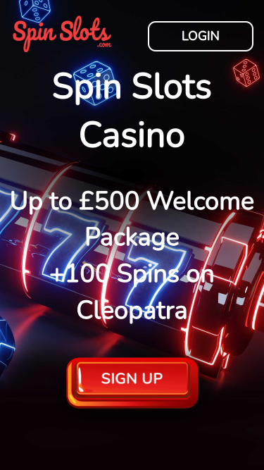 Page d'accueil mobile de Spin Slots Casino