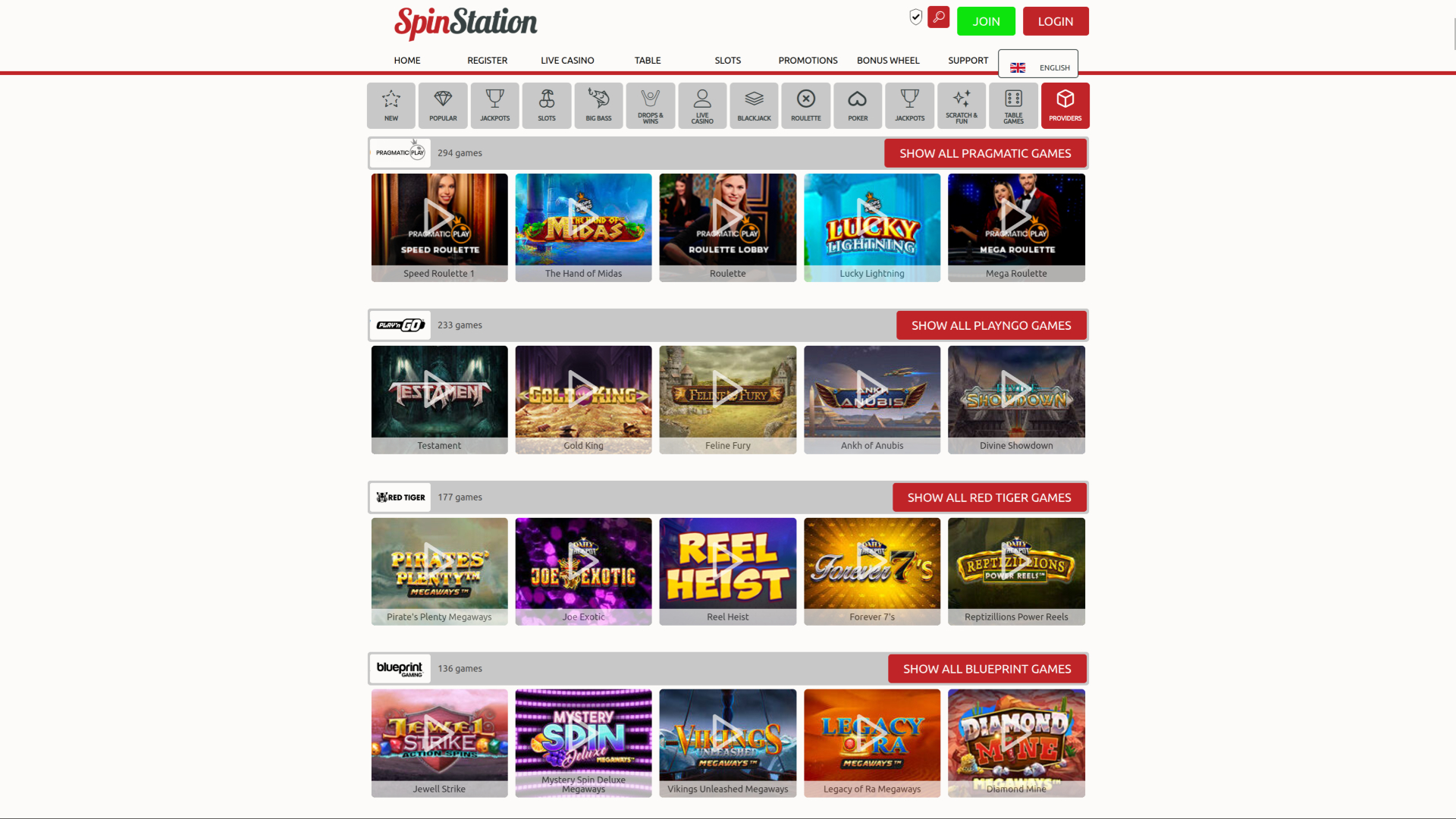 Développeurs de jeux de bureau de Spin Station Casino